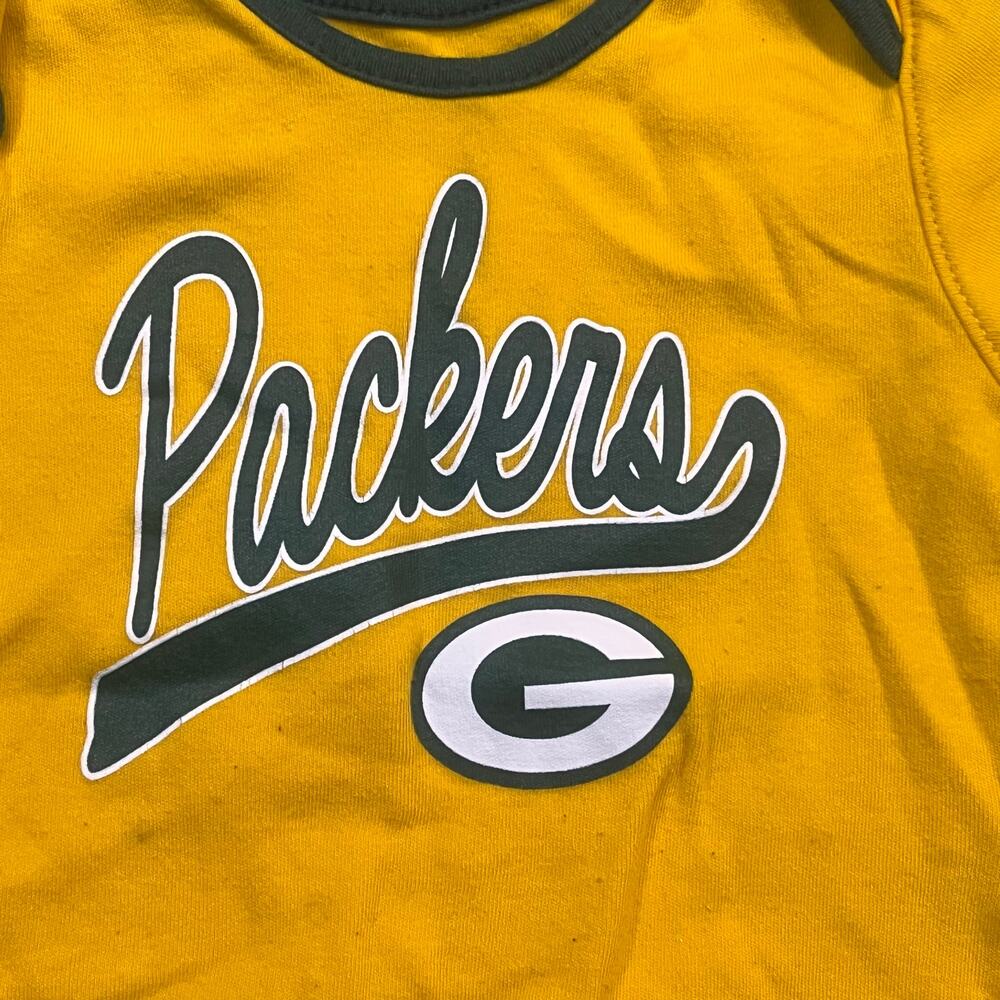 NFL Green Bay Packers Infant 12 Months Boy Girl One Piece Yellow Green‎